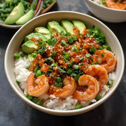 Spicy Shrimp Rice Bowls